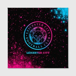 Холст квадратный Leicester City - neon gradient, цвет: 3D-принт — фото 2
