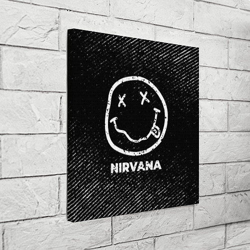 Картина квадратная Nirvana с потертостями на темном фоне / 3D-принт – фото 3