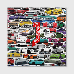 Холст квадратный JDM автомобили 90х, цвет: 3D-принт — фото 2
