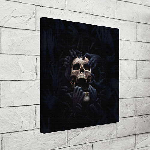 Картина квадратная Hands on skull / 3D-принт – фото 3
