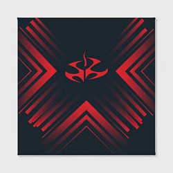 Холст квадратный Красный символ Hitman на темном фоне со стрелками, цвет: 3D-принт — фото 2