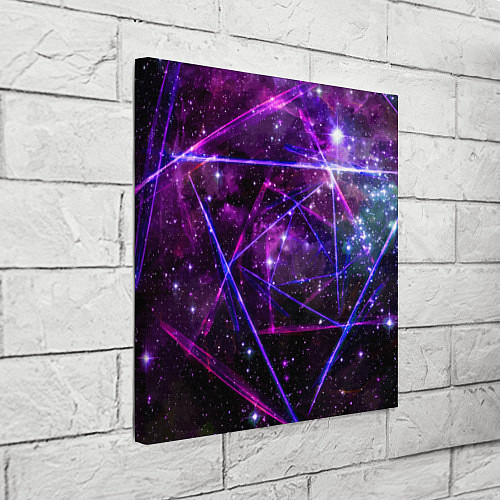 Картина квадратная Triangle space - Neon - Geometry / 3D-принт – фото 3