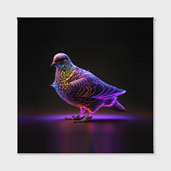 Холст квадратный Неоновый голубь, цвет: 3D-принт — фото 2