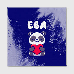 Холст квадратный Ева панда с сердечком, цвет: 3D-принт — фото 2