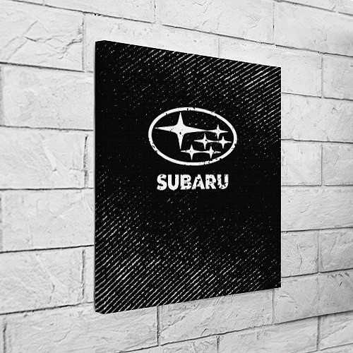 Картина квадратная Subaru с потертостями на темном фоне / 3D-принт – фото 3