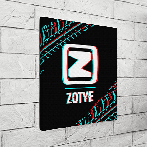 Картина квадратная Значок Zotye в стиле glitch на темном фоне / 3D-принт – фото 3