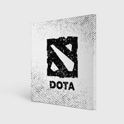 Холст квадратный Dota с потертостями на светлом фоне, цвет: 3D-принт