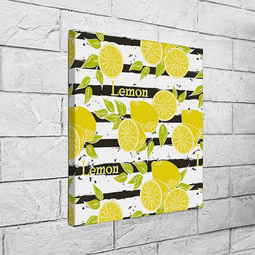 Картина квадратная Лимон на чёрно-белом фоне / 3D-принт – фото 3