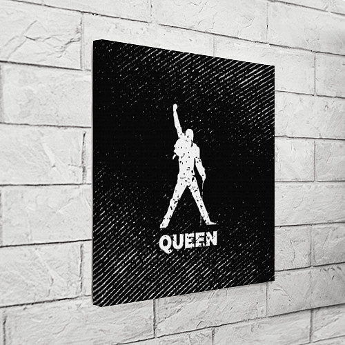 Картина квадратная Queen с потертостями на темном фоне / 3D-принт – фото 3