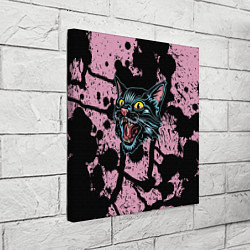 Холст квадратный Чёрный котяра - Чёрные кляксы, цвет: 3D-принт — фото 2