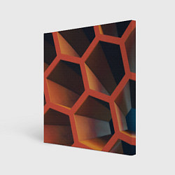 Холст квадратный Абстрактные шестигранные фигуры, цвет: 3D-принт