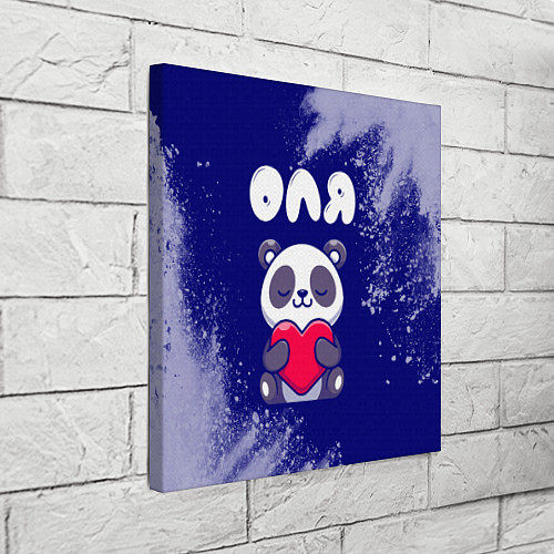 Картина квадратная Оля панда с сердечком / 3D-принт – фото 3
