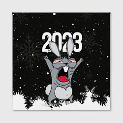 Холст квадратный Злой кролик 2023, цвет: 3D-принт — фото 2