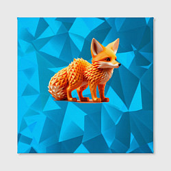 Холст квадратный Полигональный лисёнок, цвет: 3D-принт — фото 2