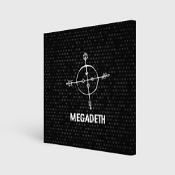 Холст квадратный Megadeth glitch на темном фоне, цвет: 3D-принт