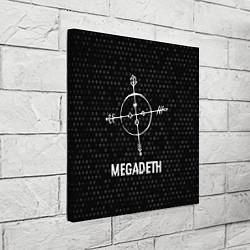 Холст квадратный Megadeth glitch на темном фоне, цвет: 3D-принт — фото 2