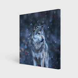 Холст квадратный Лесной волк, цвет: 3D-принт