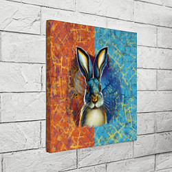 Холст квадратный Огненный новогодний кролик, цвет: 3D-принт — фото 2