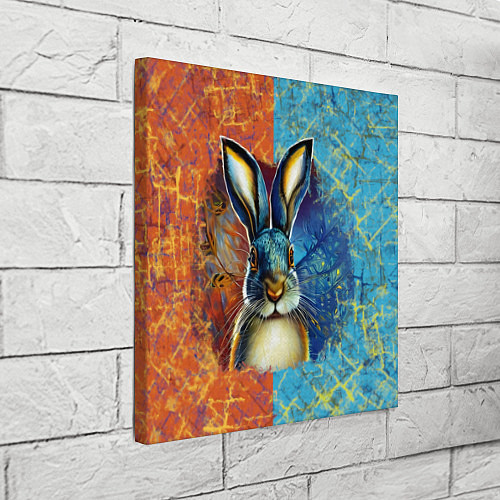 Картина квадратная Огненный новогодний кролик / 3D-принт – фото 3