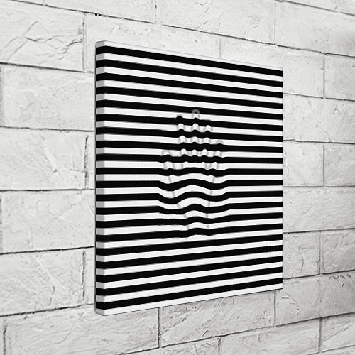 Картина квадратная Черно-белые полосы и контур руки / 3D-принт – фото 3