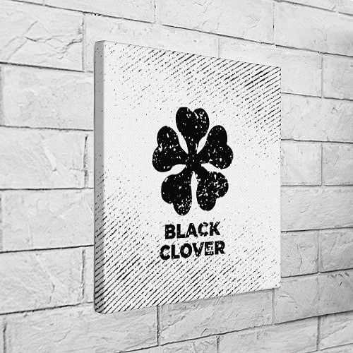 Картина квадратная Black Clover с потертостями на светлом фоне / 3D-принт – фото 3
