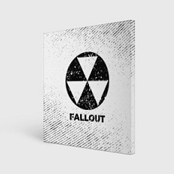 Холст квадратный Fallout с потертостями на светлом фоне, цвет: 3D-принт