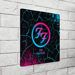 Холст квадратный Foo Fighters - neon gradient, цвет: 3D-принт — фото 2