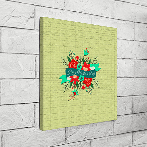 Картина квадратная Happy Mothers Day - букет / 3D-принт – фото 3