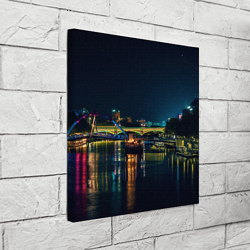 Картина квадратная Неоновый ночной город / 3D-принт – фото 3
