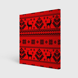 Холст квадратный Happy new year, black deer, цвет: 3D-принт