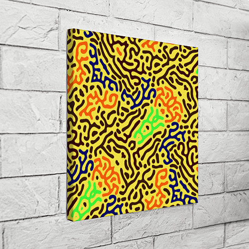 Картина квадратная Абстрактные кислотные полосы / 3D-принт – фото 3