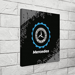 Холст квадратный Mercedes в стиле Top Gear со следами шин на фоне, цвет: 3D-принт — фото 2