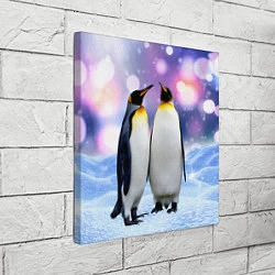 Холст квадратный Пингвины на снегу, цвет: 3D-принт — фото 2