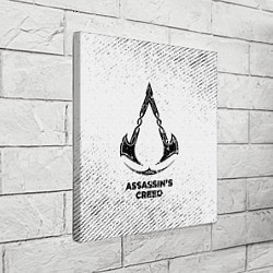 Холст квадратный Assassins Creed с потертостями на светлом фоне, цвет: 3D-принт — фото 2