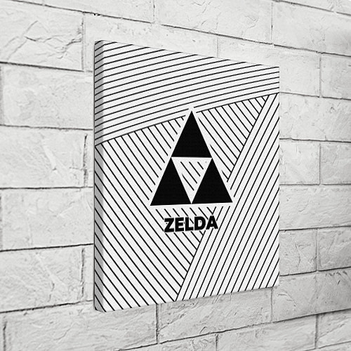 Картина квадратная Символ Zelda на светлом фоне с полосами / 3D-принт – фото 3