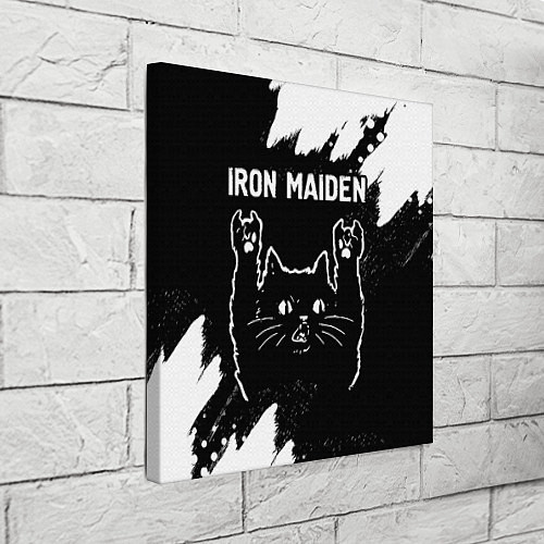 Картина квадратная Группа Iron Maiden и рок кот / 3D-принт – фото 3