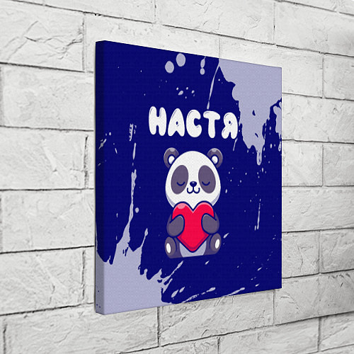 Картина квадратная Настя панда с сердечком / 3D-принт – фото 3