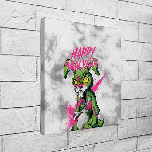 Картина квадратная Zombie rabbit Happy new year / 3D-принт – фото 3