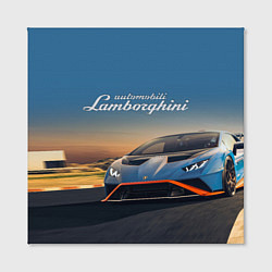 Холст квадратный Lamborghini Huracan STO - car racing, цвет: 3D-принт — фото 2