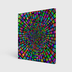 Холст квадратный Цветная спираль - оптическая иллюзия, цвет: 3D-принт