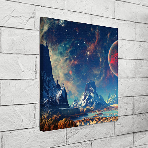 Картина квадратная Горы и бескрайний космос / 3D-принт – фото 3