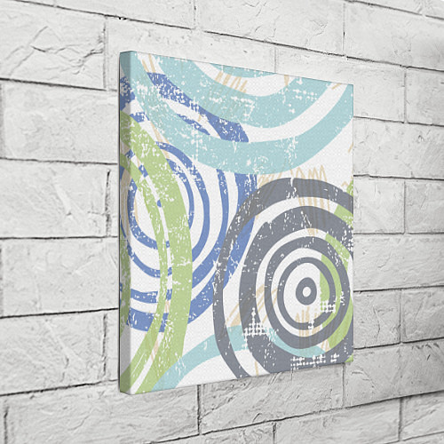 Картина квадратная Паттерн разноцветных кругов / 3D-принт – фото 3