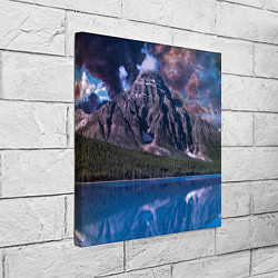 Холст квадратный Горы и лес у озера, цвет: 3D-принт — фото 2