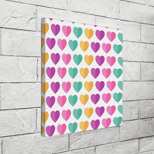 Картина квадратная Яркие сердечки / 3D-принт – фото 3