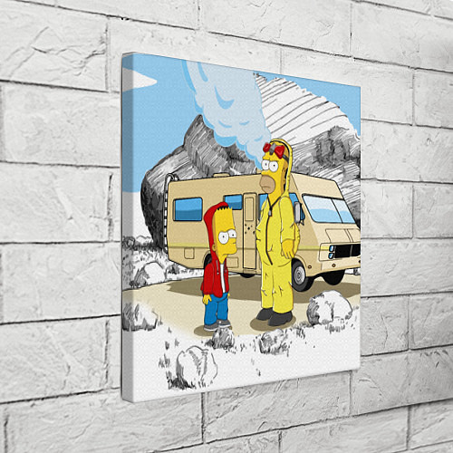 Картина квадратная Барт Симпсон и его папаша / 3D-принт – фото 3