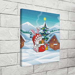Холст квадратный Зайка - Новый год 2023, цвет: 3D-принт — фото 2
