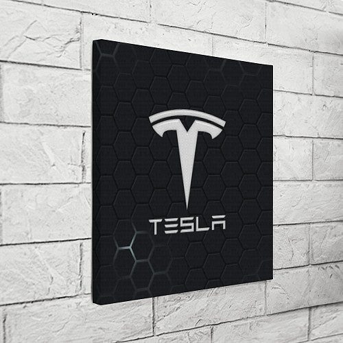 Картина квадратная Tesla логотип - матовое стекло / 3D-принт – фото 3
