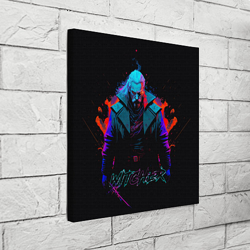 Картина квадратная Witcher in neon style / 3D-принт – фото 3