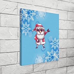 Холст квадратный Крутой Дед Мороз - снежинки, цвет: 3D-принт — фото 2