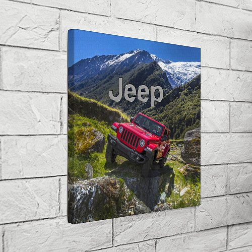 Картина квадратная Chrysler Jeep Wrangler Rubicon - горы / 3D-принт – фото 3